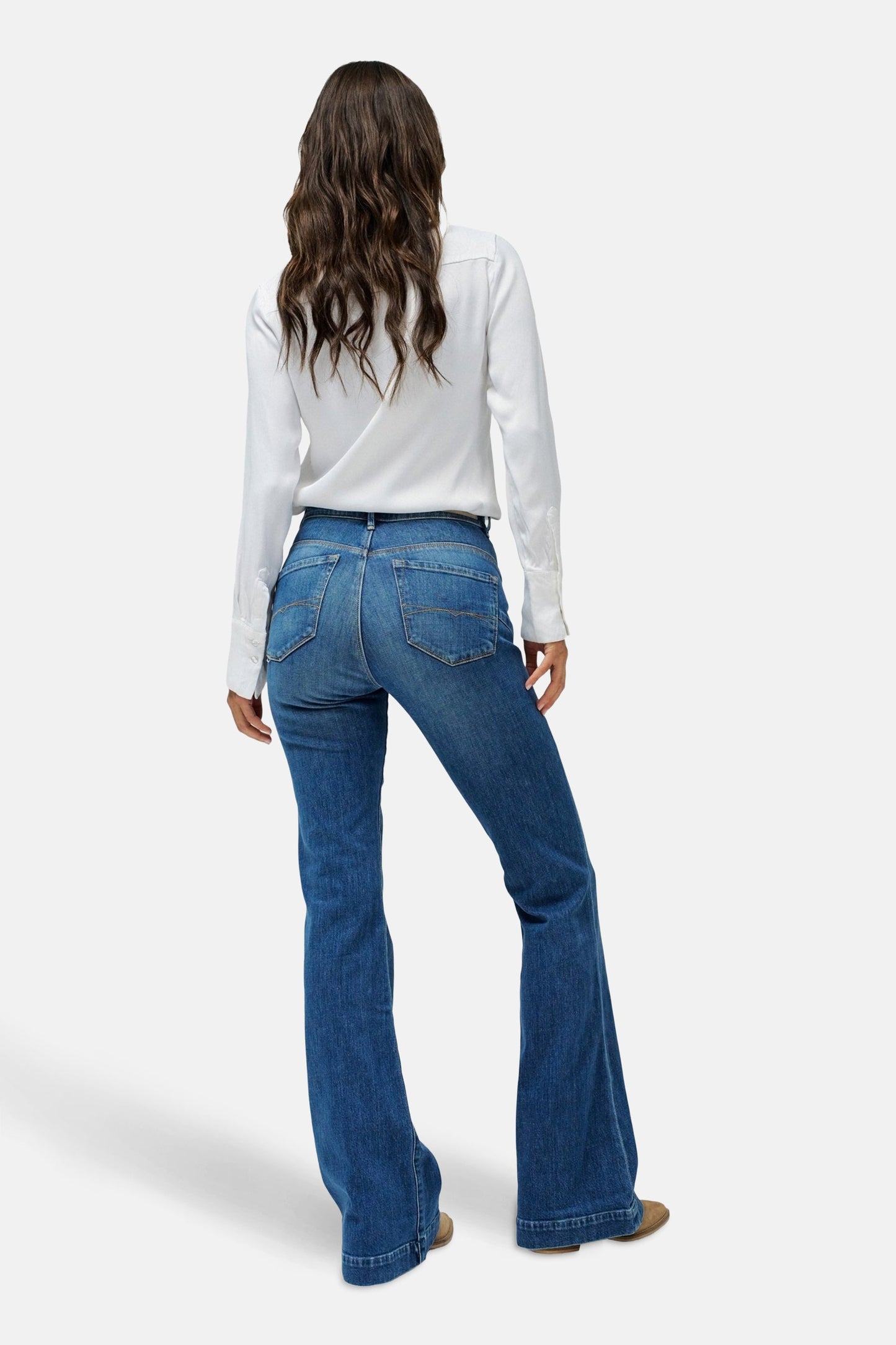 Mid Blue Denim Flared Jeans - Salsa Jeans®