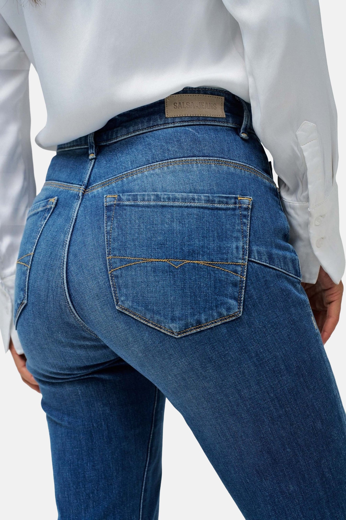 Mid Blue Denim Flared Jeans - Salsa Jeans®