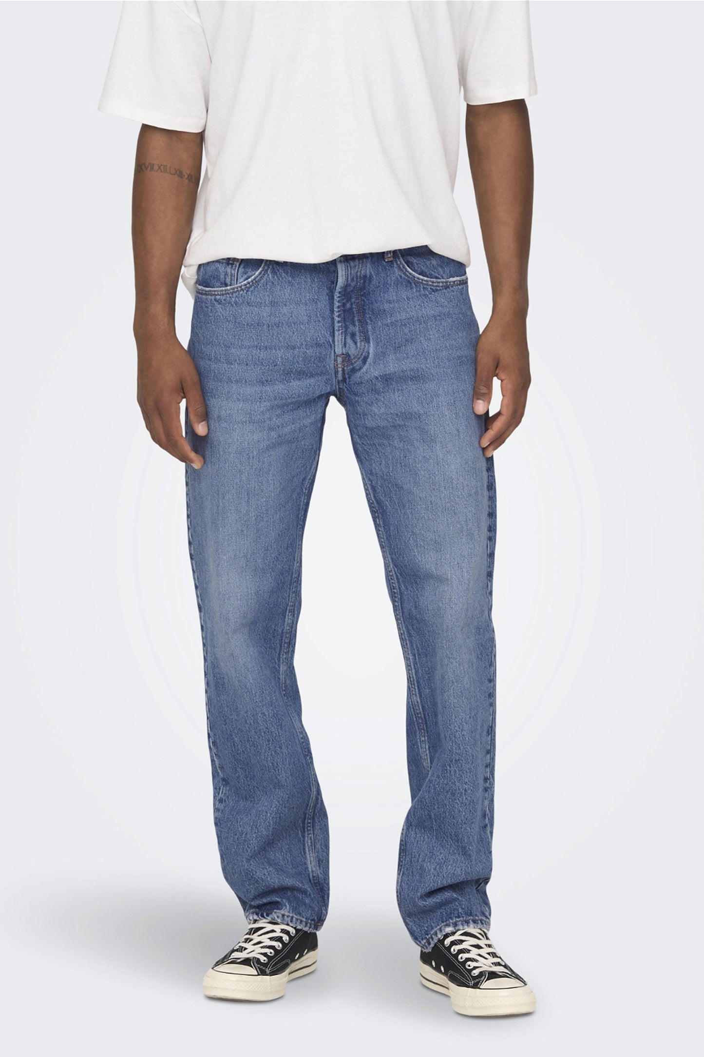 ONLY & SONS® Mid Blue Wide Leg Denim Jeans