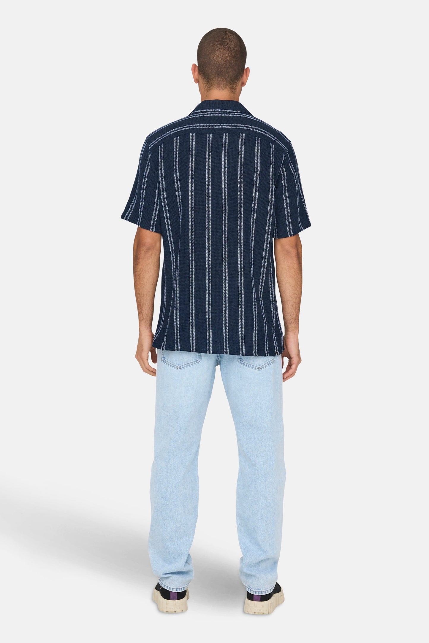 Korte Mouwen Blauw Overhemd