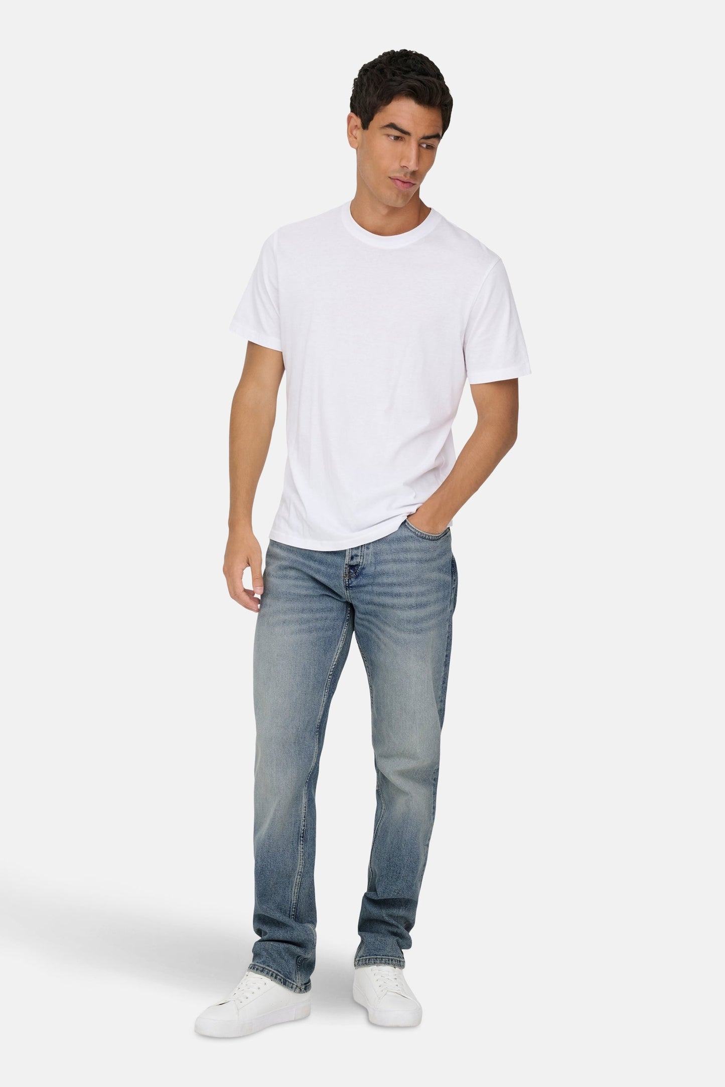 ONLY & SONS® Mid Blue Denim Rechstreeks Jeans