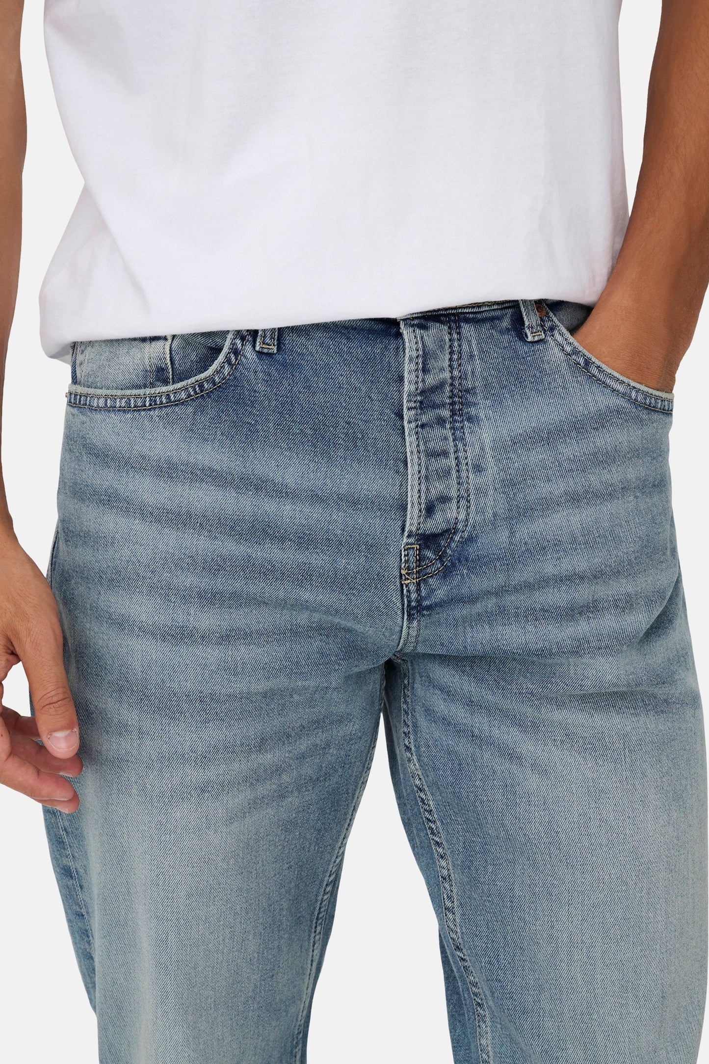 ONLY & SONS® Mid Blue Denim Rechstreeks Jeans