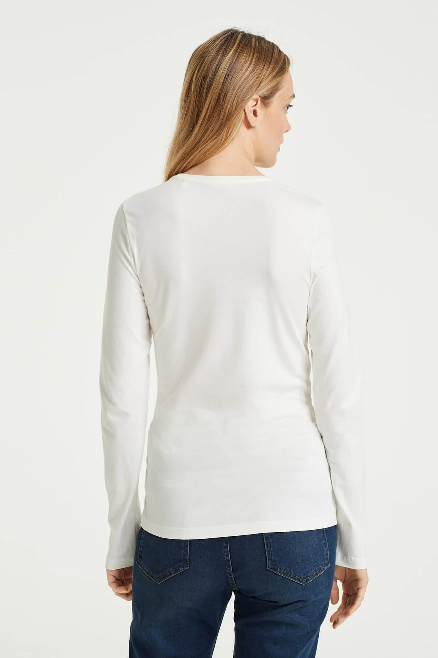 OPUS Lange Mouwen T-shirt in Wit