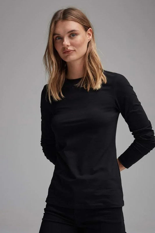 Zwarte Lange Mouwen T-shirt - OPUS