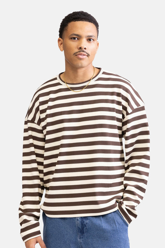 Bruine Ronde Hals Sweater - REDEFINED REBEL