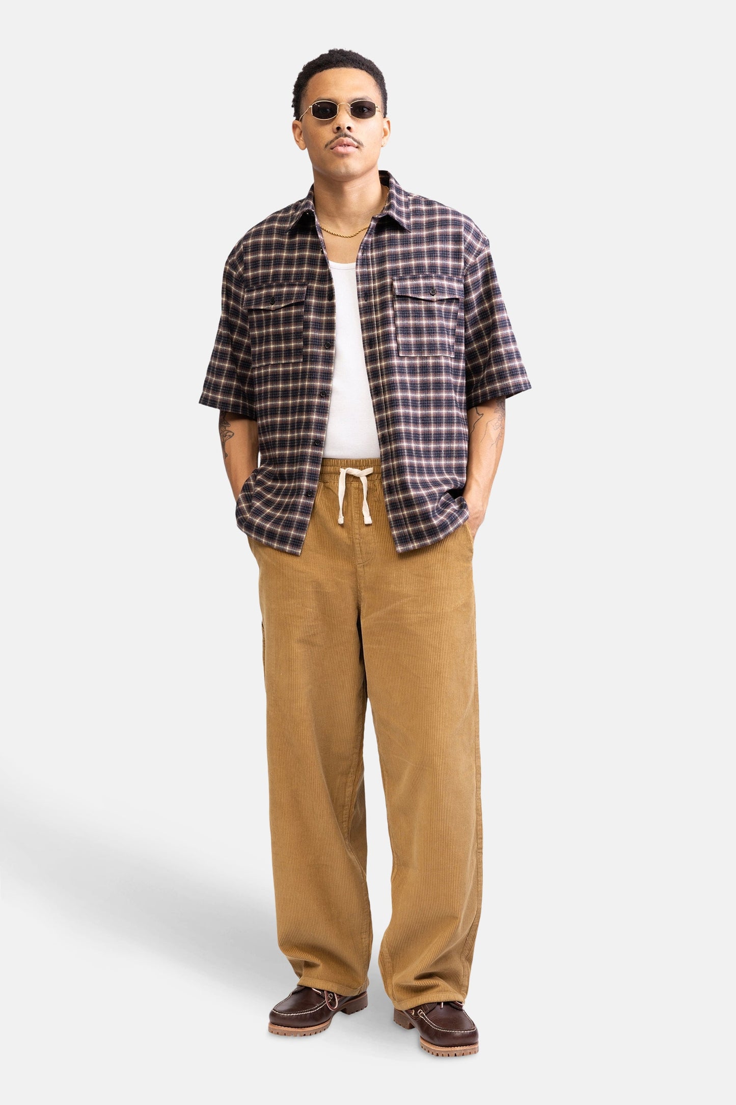 Korte Mouwen Bruin Hemd - REDEFINED REBEL