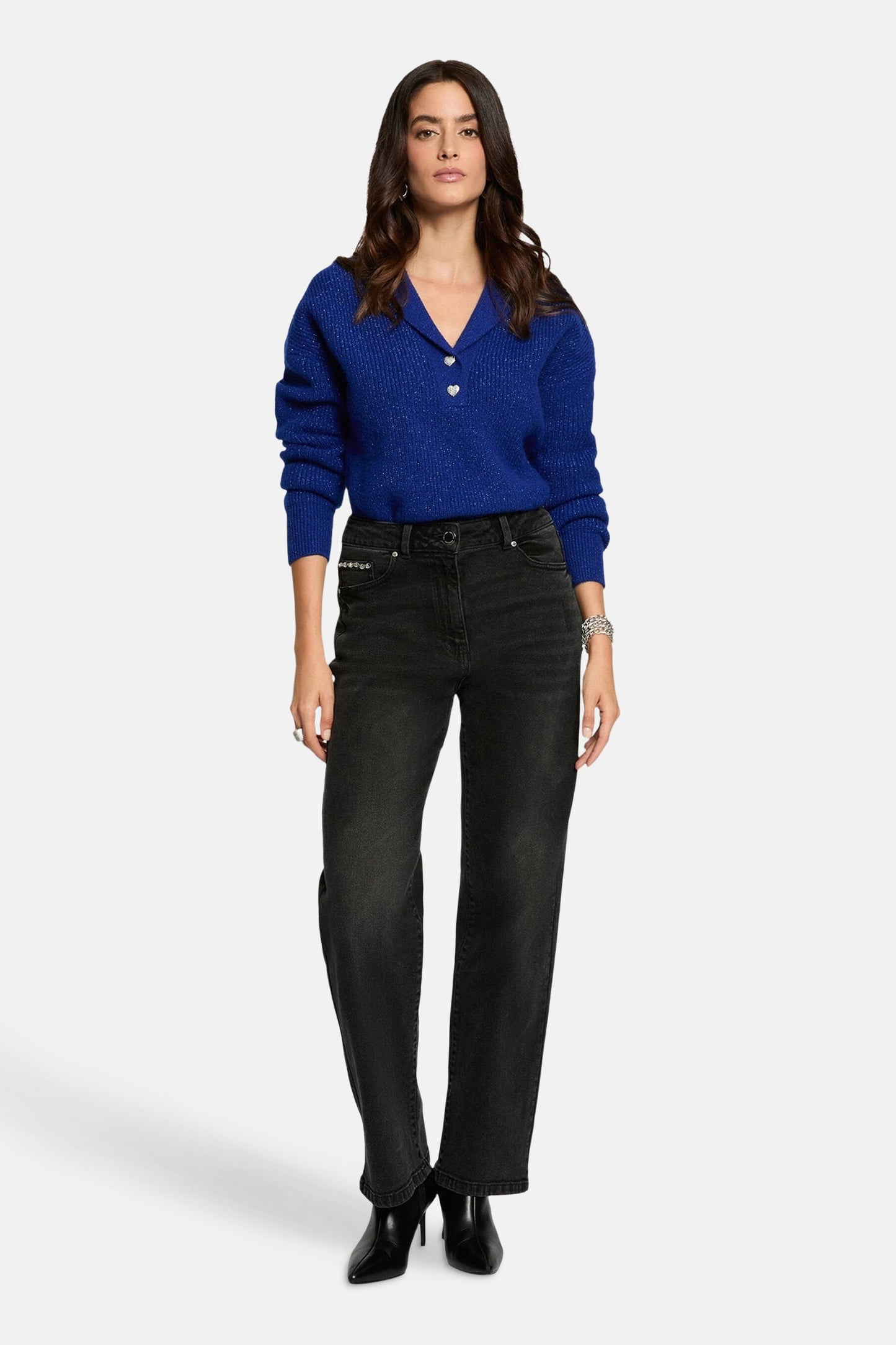 Rechtafgesneden jeans donkergrijs denim - Morgan De Toi
