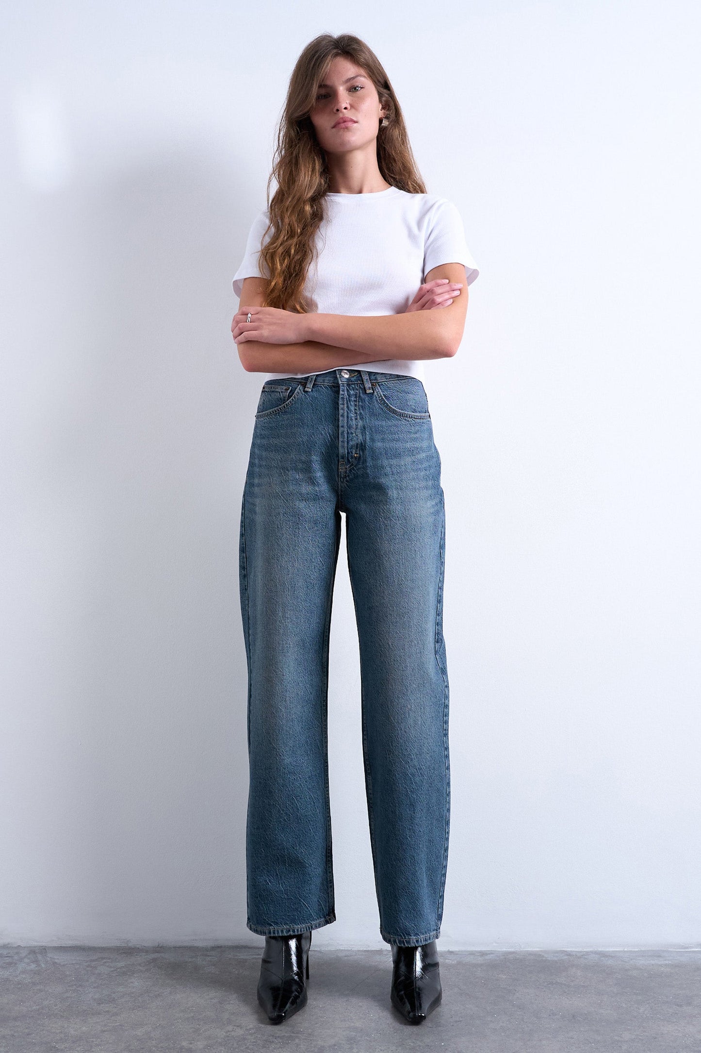 Rechters jeans mid blauwe denim - TOPSHOP
