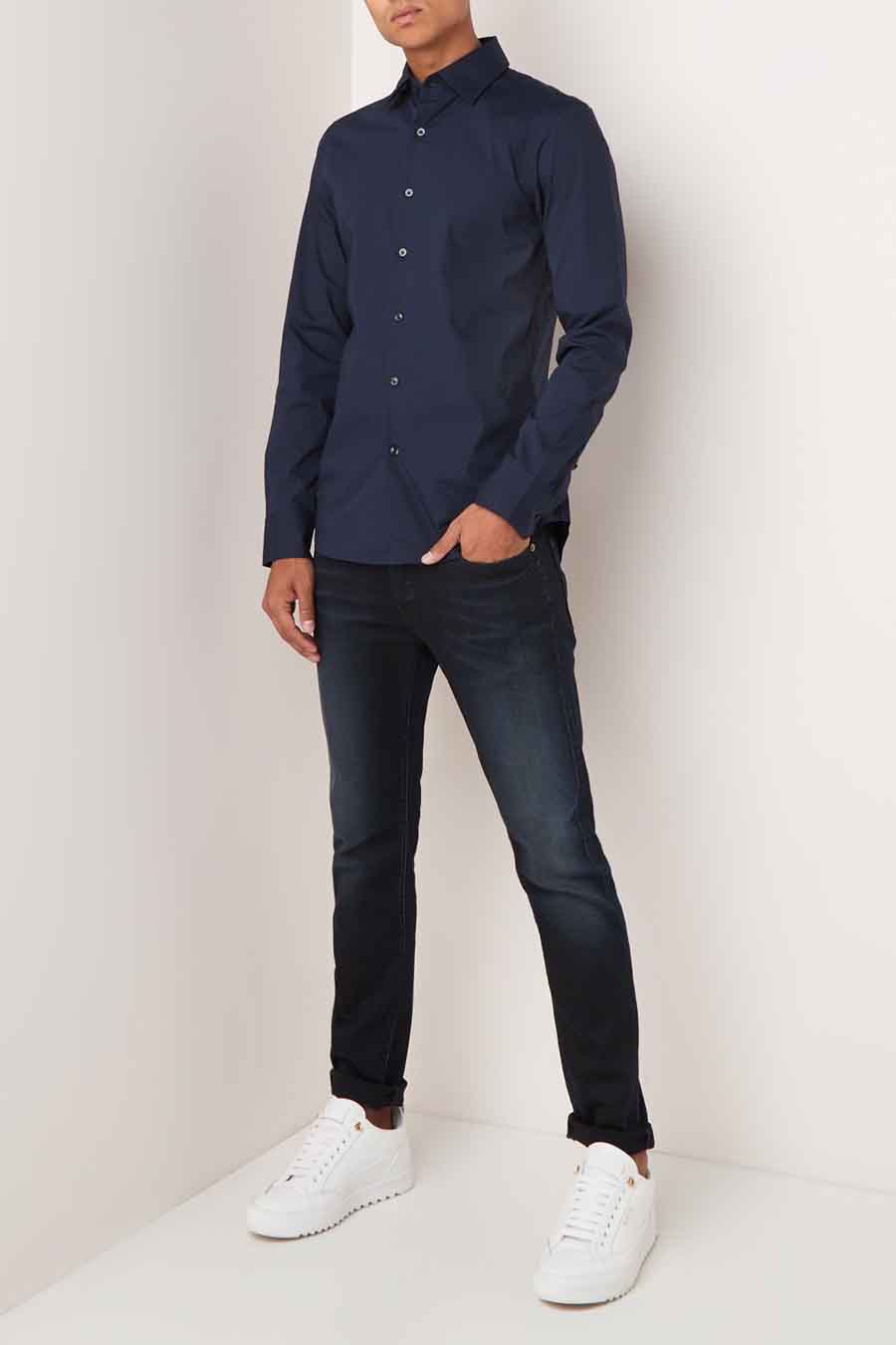 Donkerblauwe Slim Fit Jeans