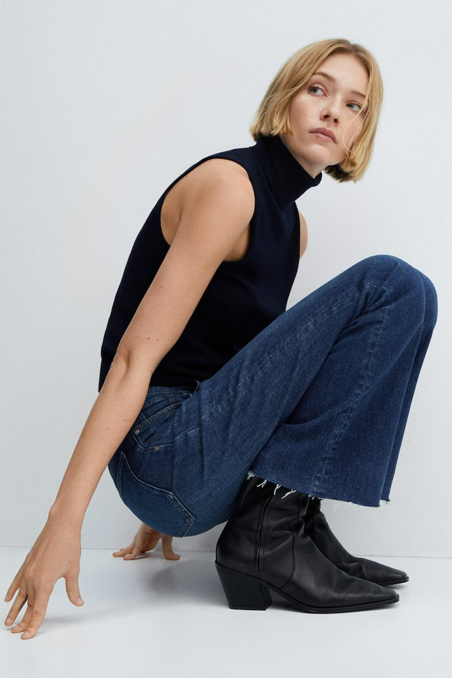 FIONA - Donkerblauwe Denim Jeans