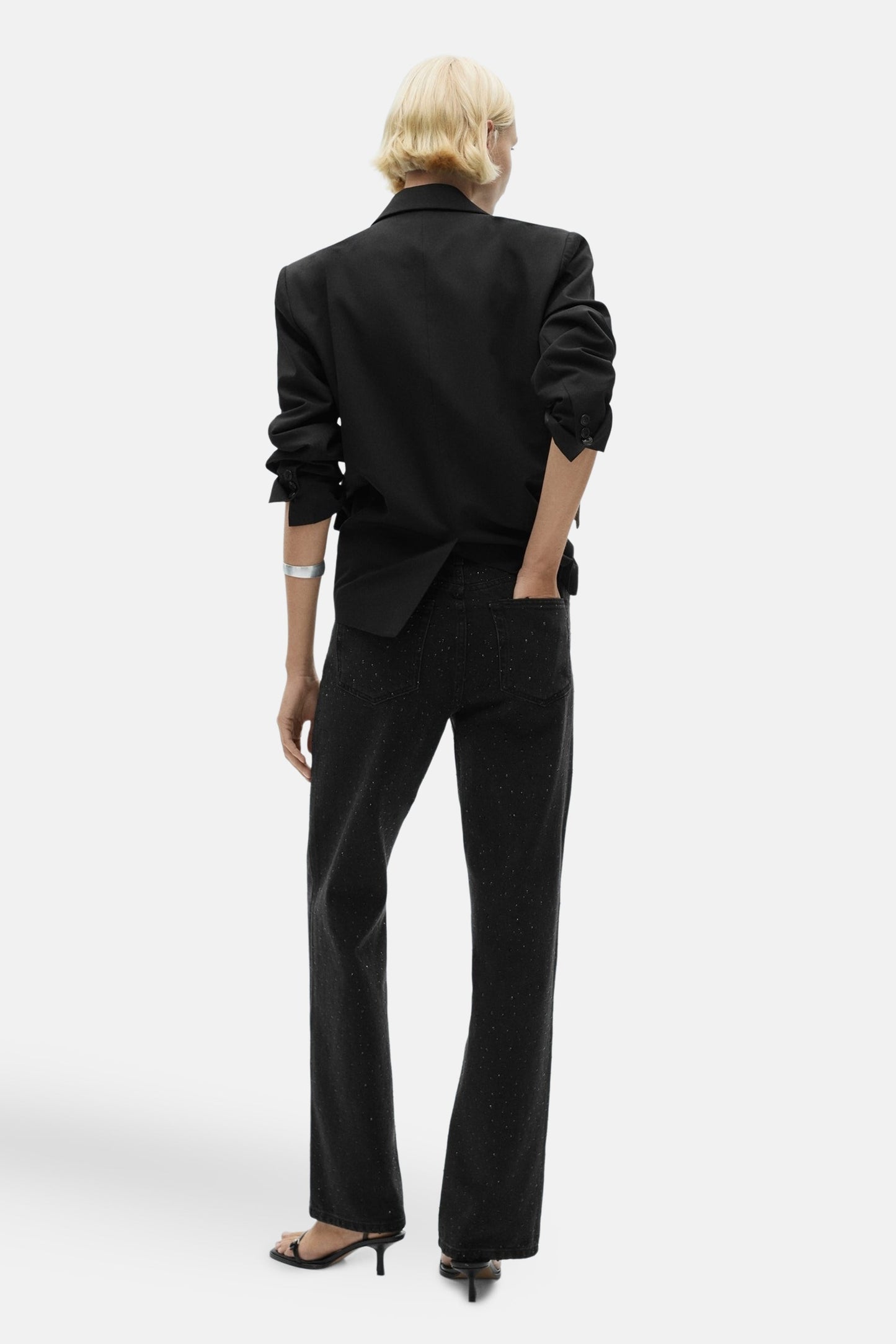 DIONI - Donkergrijze Jeans