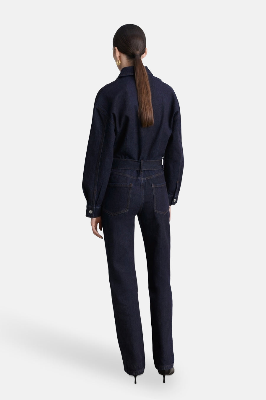 Donkerblauwe Denim Jumpsuit