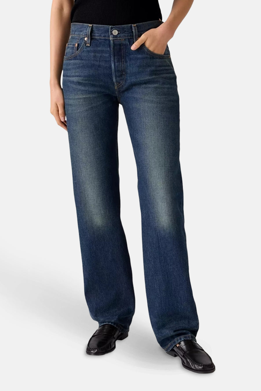 Levi's® Donkerblauwe Denim Rechtafstaande Jeans
