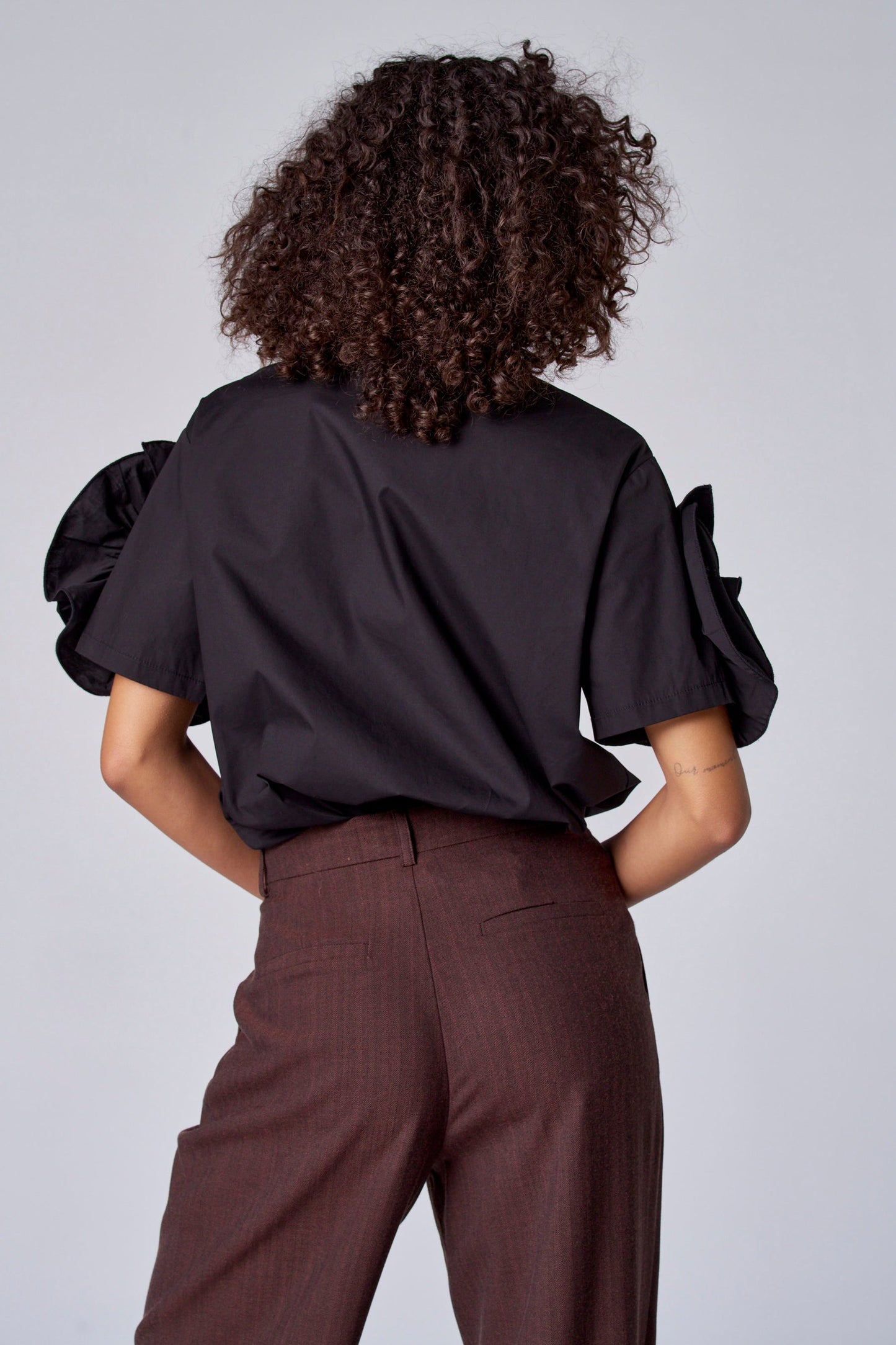 Blouse met korte mouwen - Zwart