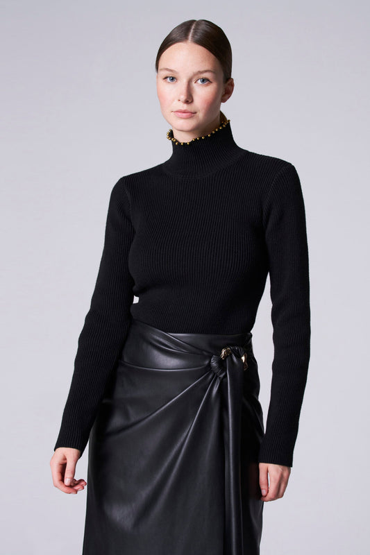 Zwarte Trui met Rolkraag