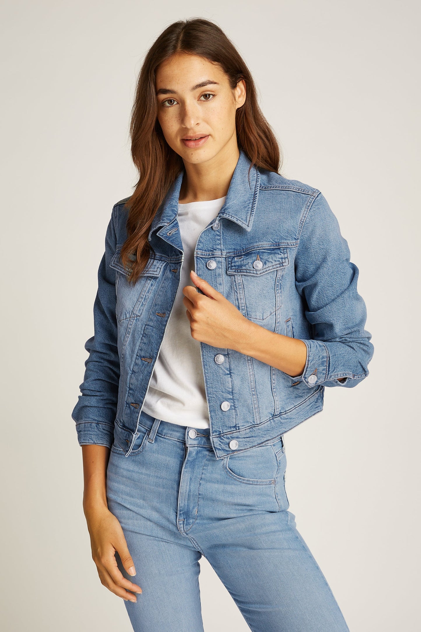 Lichtblauwe Denim Jeansjack