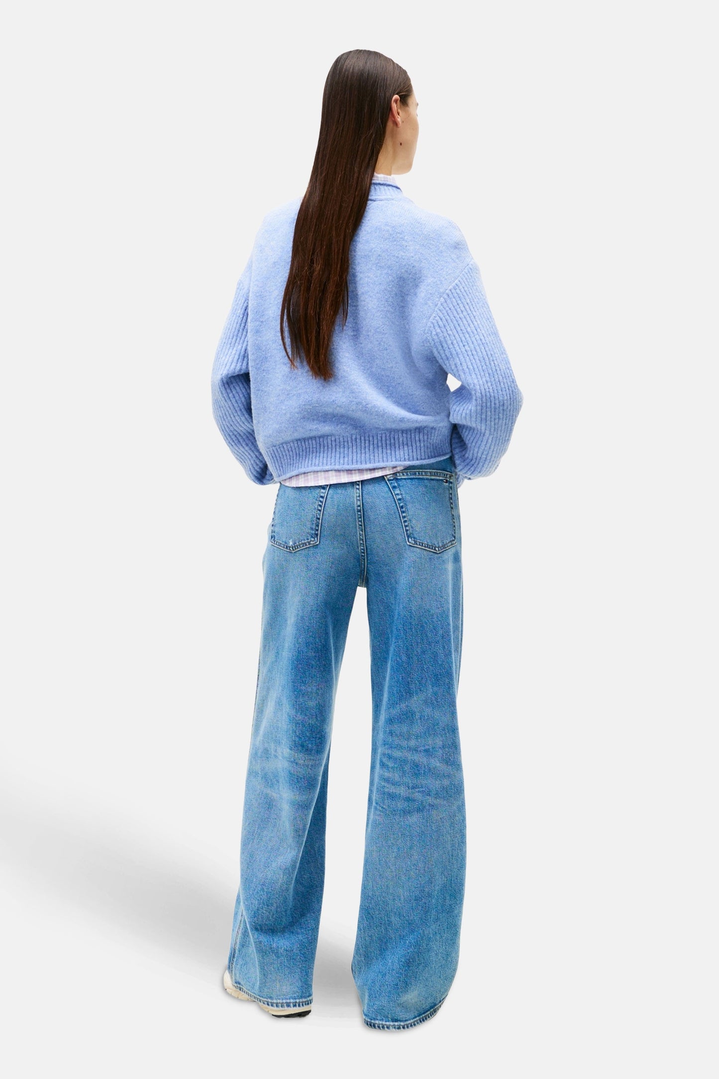 Blauwe Trui met Ronde Hals