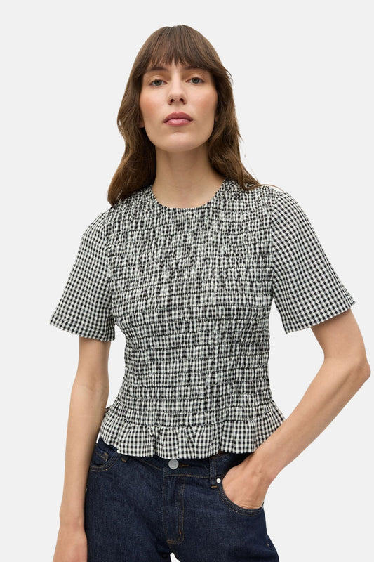 Blouse met korte mouwen - wit