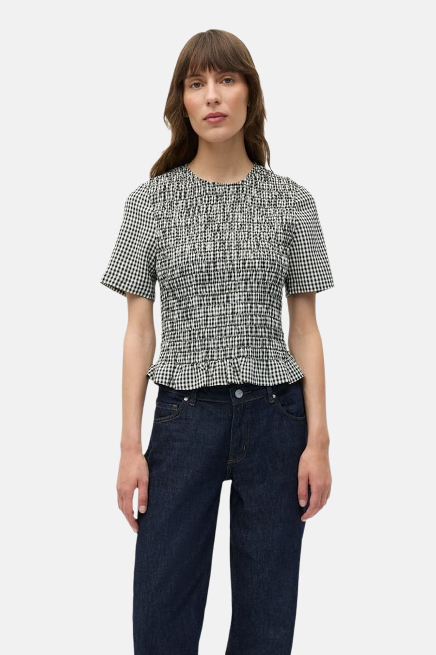Blouse met korte mouwen - wit