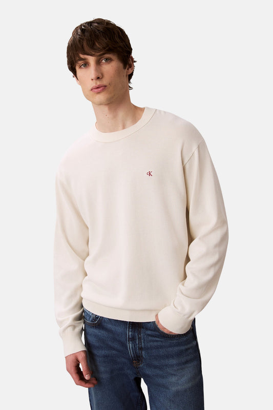 Beige Ronde Hals Sweater - Calvin Klein