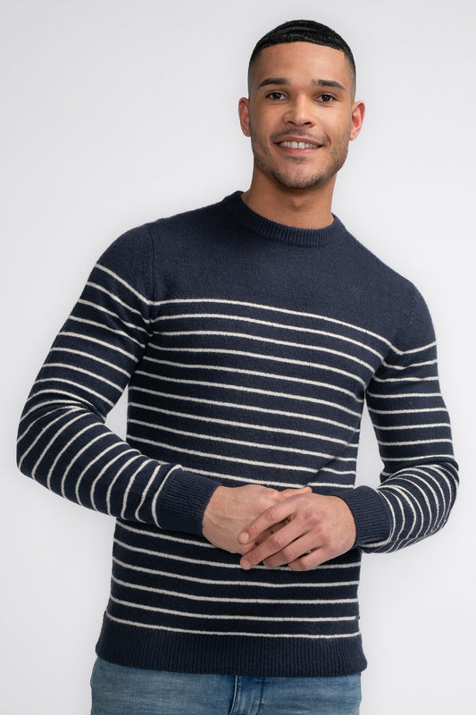 Blauwe Trekkingtrui met Ronde Hals