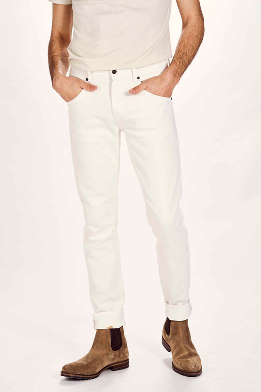 White Straight-Leg Jeans