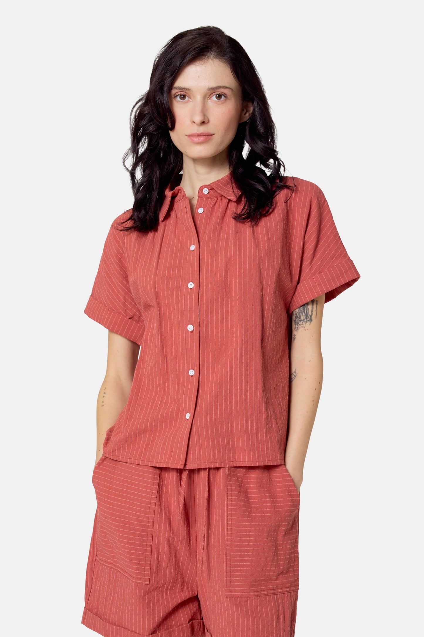 Korte Mouwen Hemd - Rood