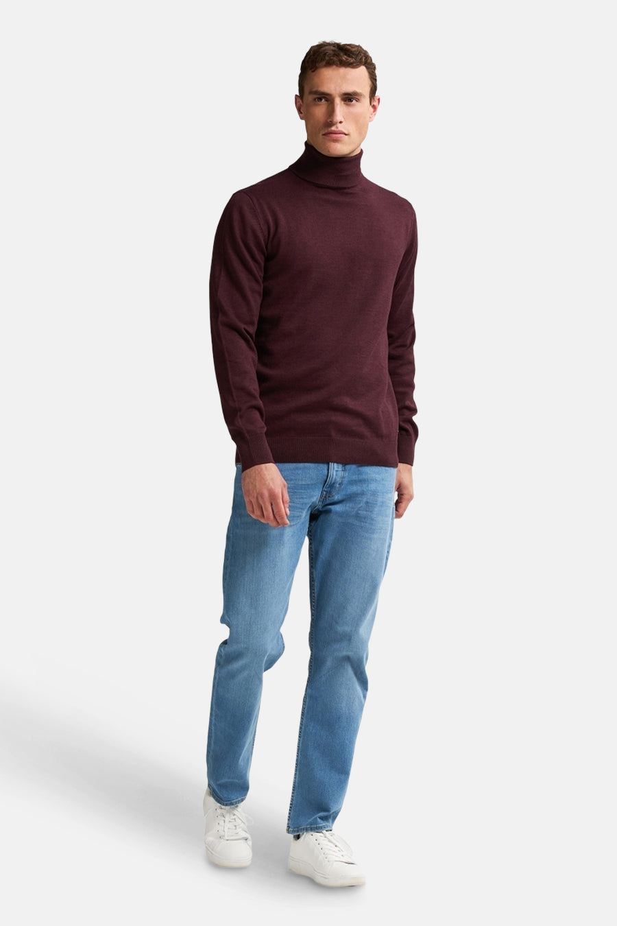 Bordeaux Rolkragenpullover