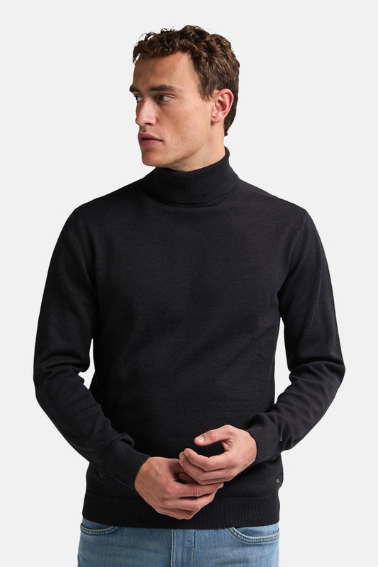 Zwarte Pullover met Rolkraag