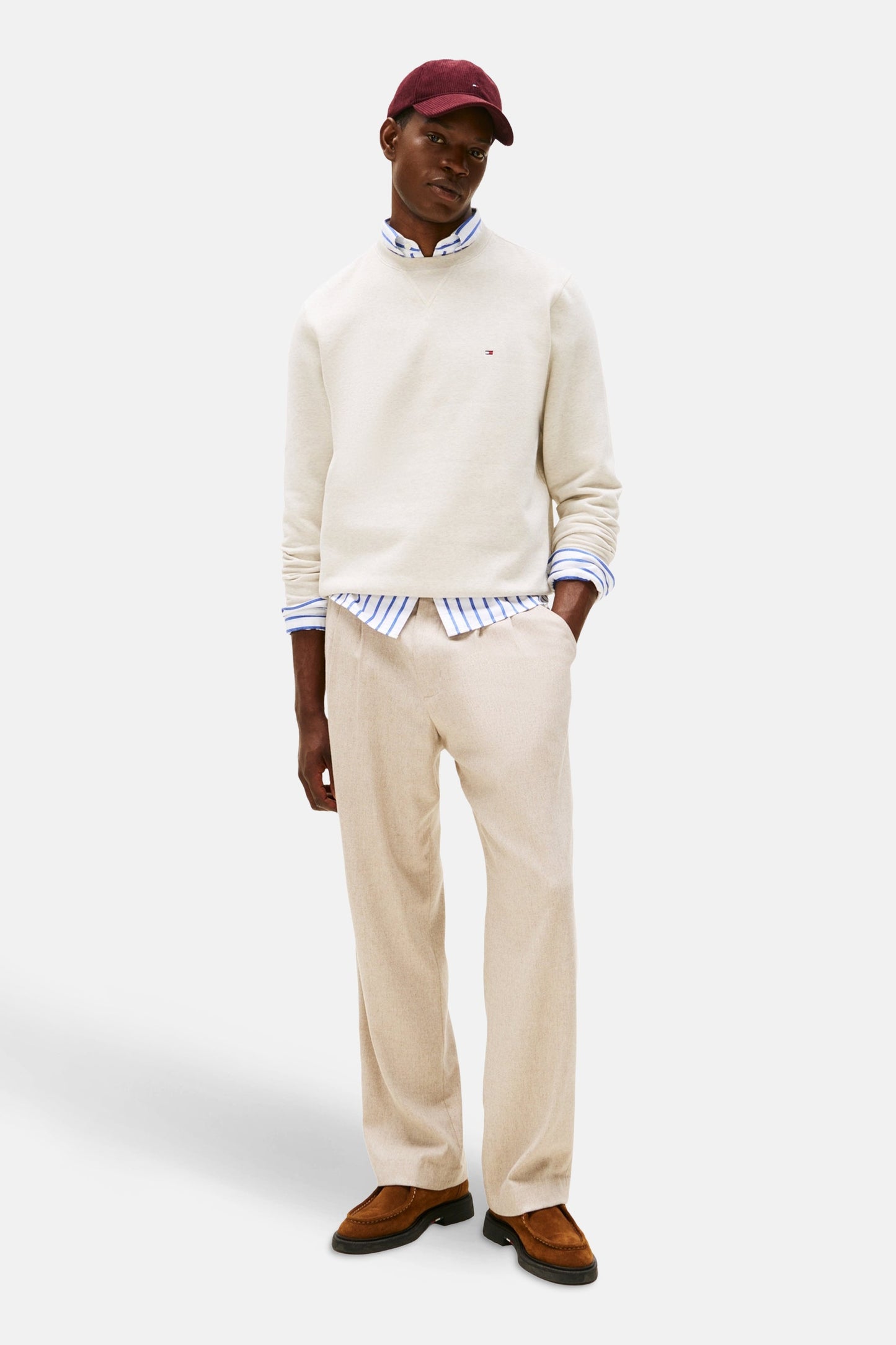 Ecru Ronde Hals Sweater - TOMMY HILFIGER