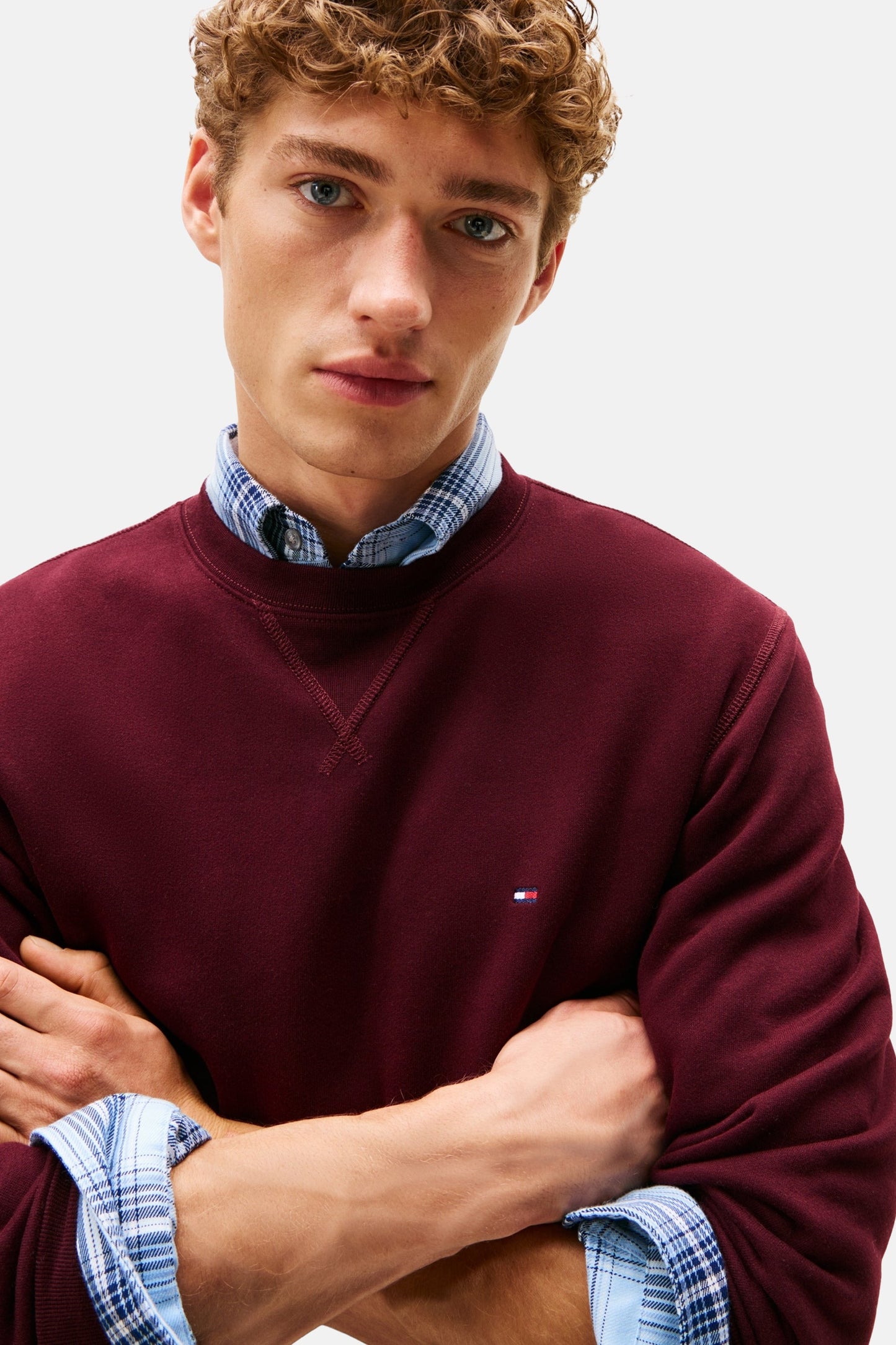 Rode ronde hals sweater - TOMMY HILFIGER