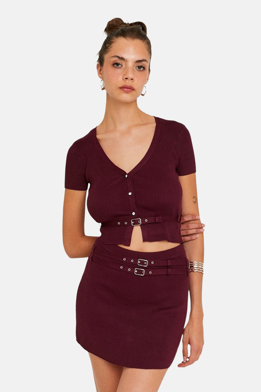 Korte Mouwen T-shirt - Bordeaux
