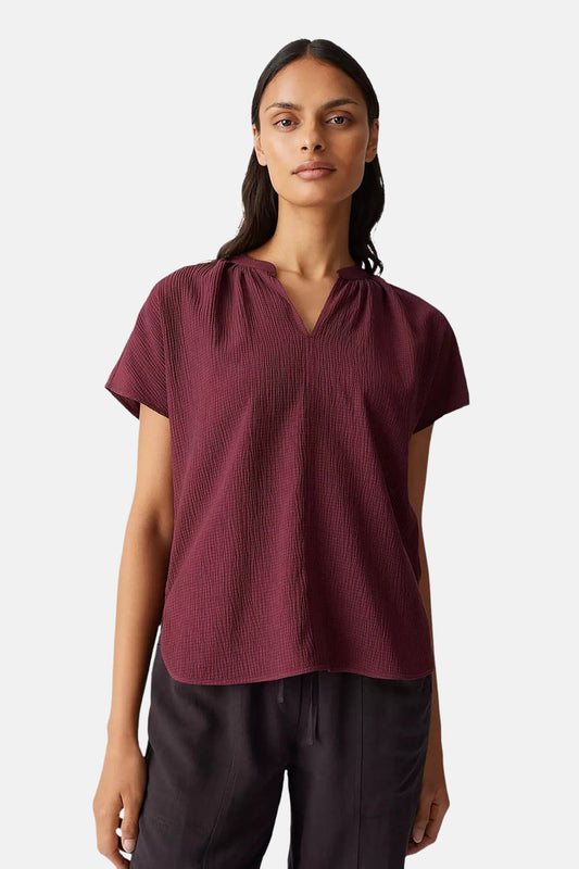 Korte Mouwen Blouse - Bordeaux