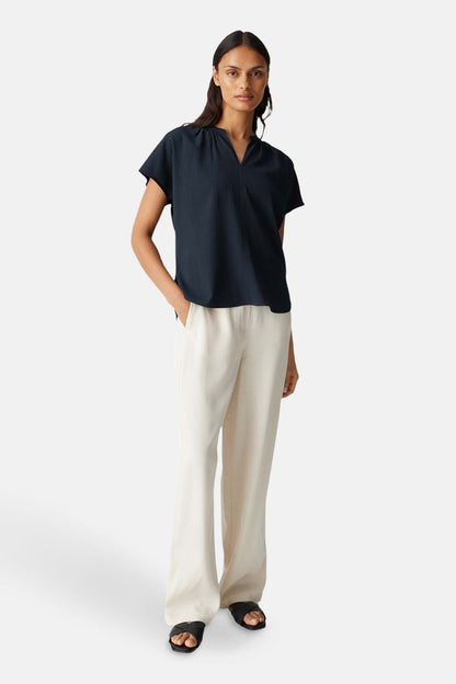 Korte Mouwen Blouse - Donkerblauw