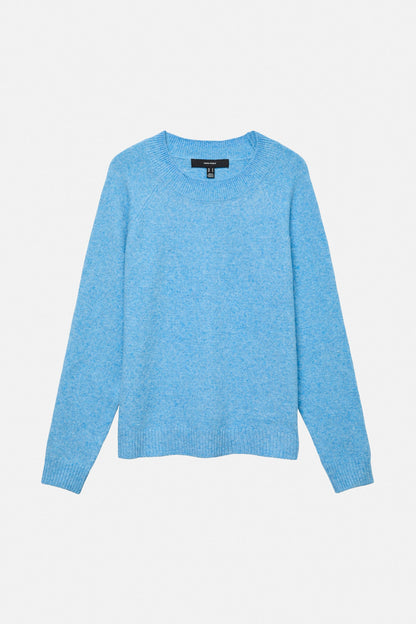 Blauwe trui met ronde hals