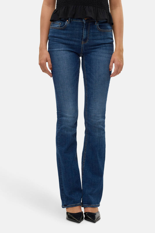 FLASH FLARE - Donkerblauwe Denim Jeans