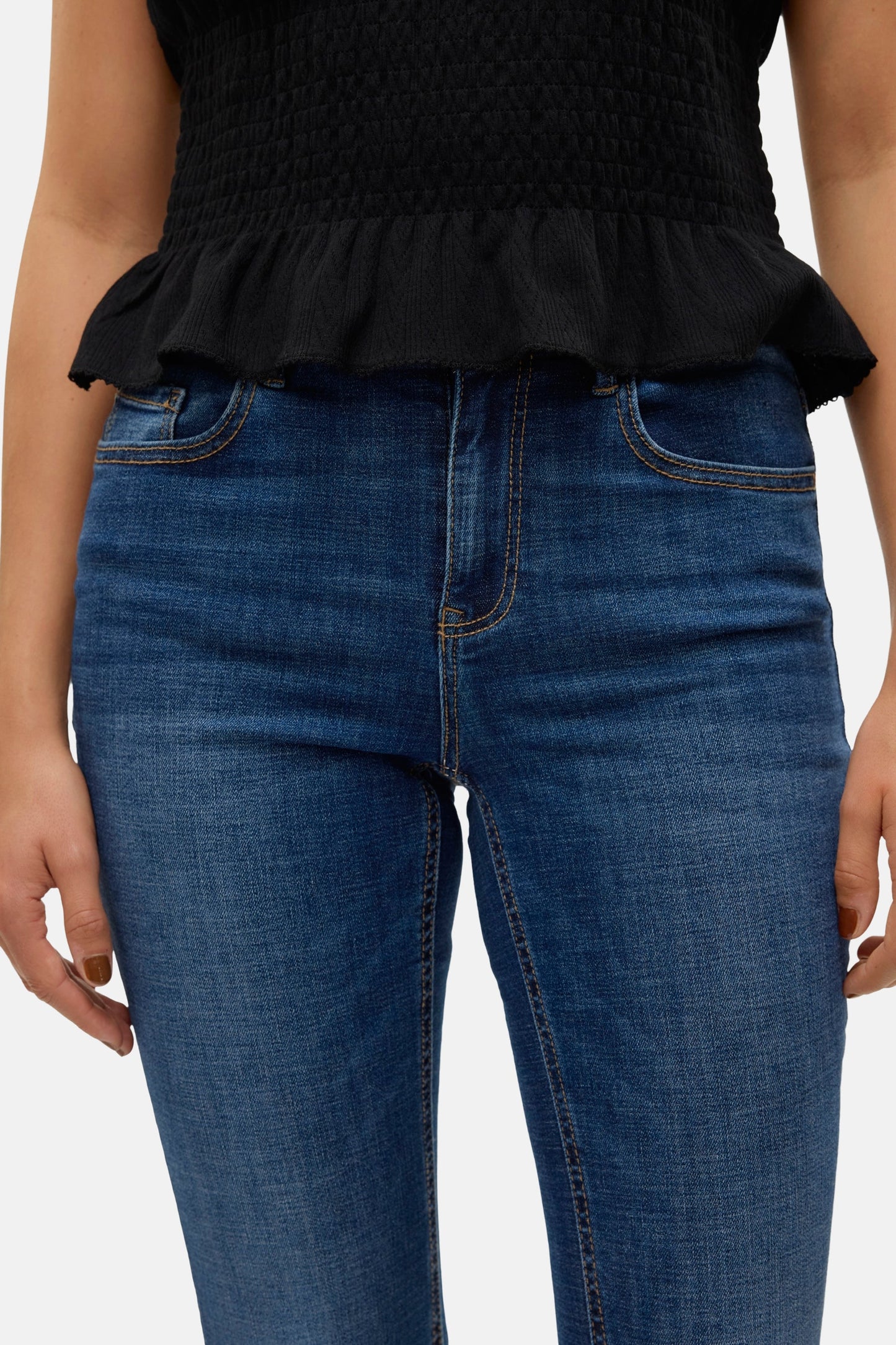 FLASH FLARE - Donkerblauwe Denim Jeans