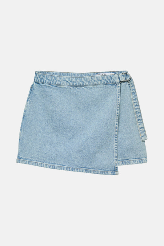 Korte Lichtblauwe Denim