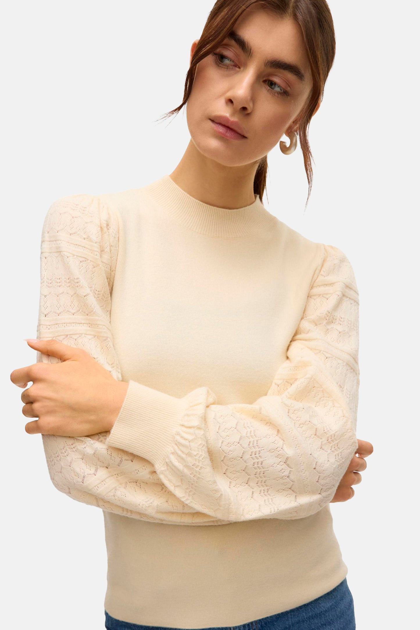 Trui met ronde hals ecru - VERO MODA®
