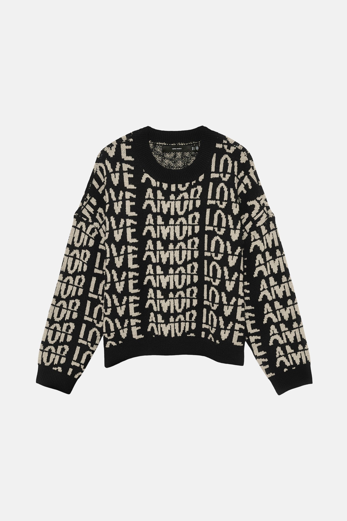 Pull met ronde hals - zwart
