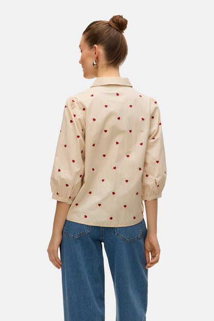 Hemd met korte mouwen - beige