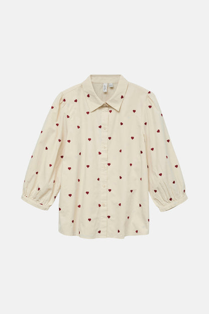 Hemd met korte mouwen - beige