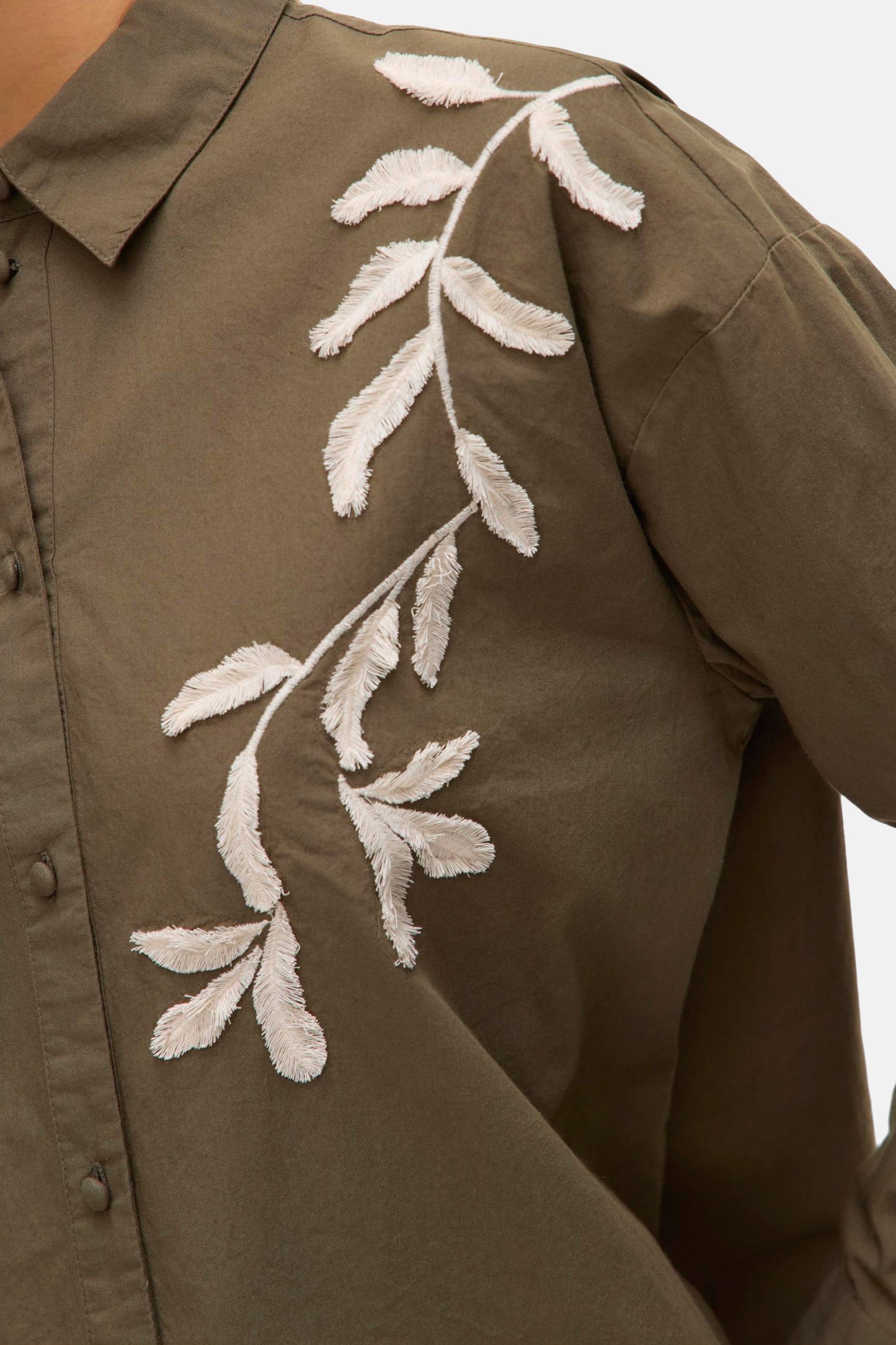 Hemd met lange mouwen - khaki