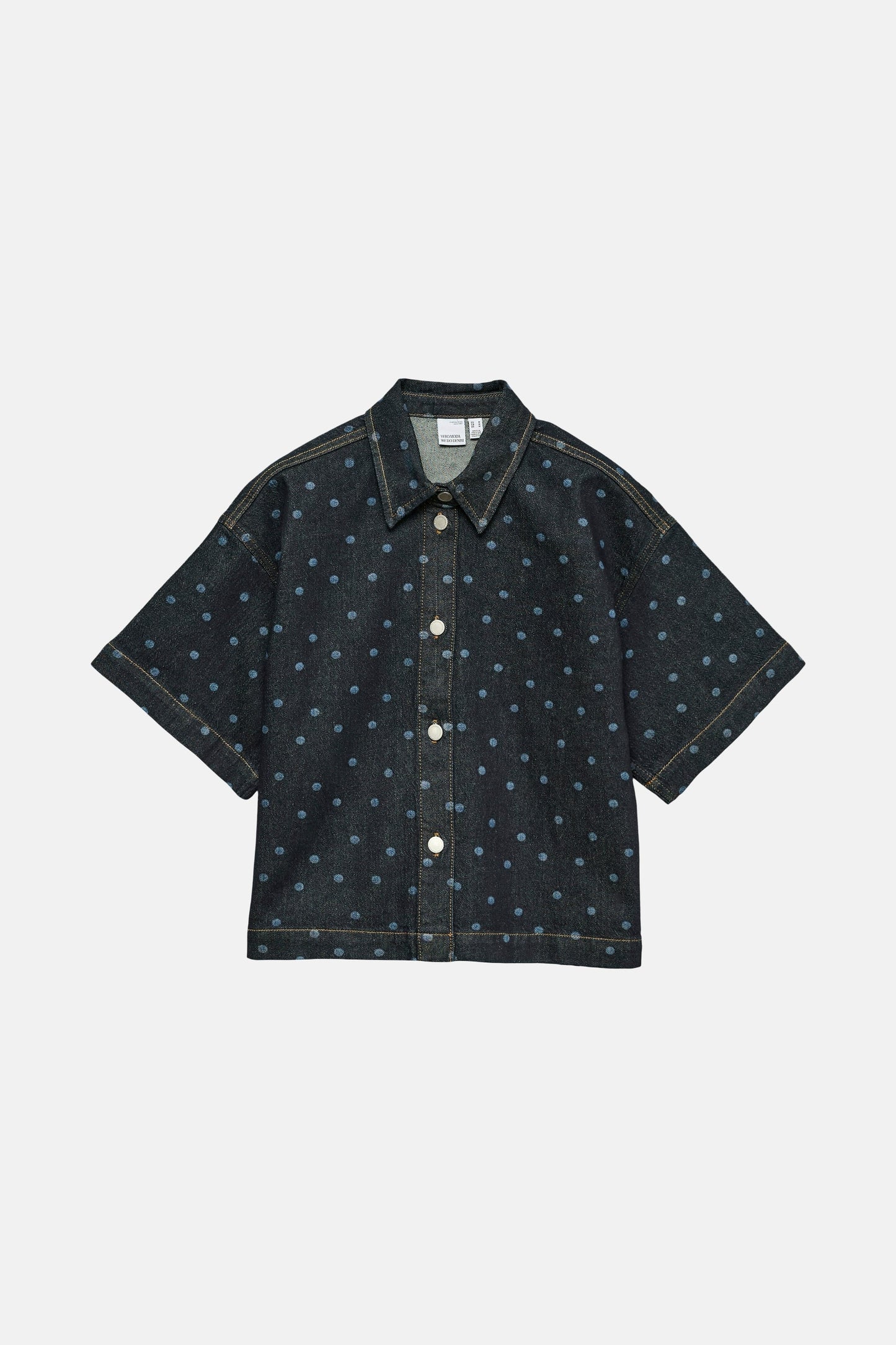 Hemd met korte mouwen - mid blue denim