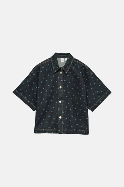 Hemd met korte mouwen - mid blue denim