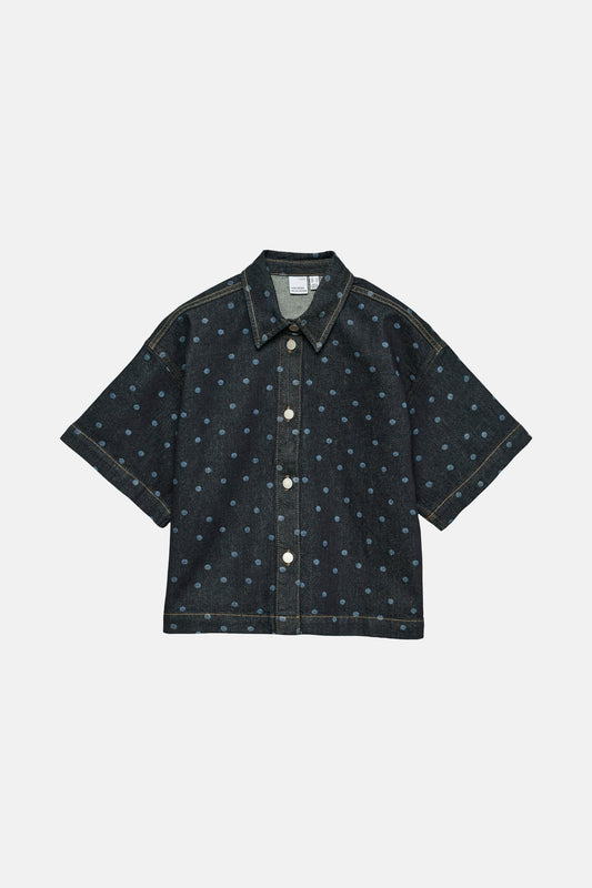 Hemd met korte mouwen - mid blue denim