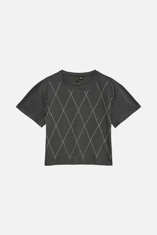Grijze Korte Mouwen T-shirt - VERO MODA®
