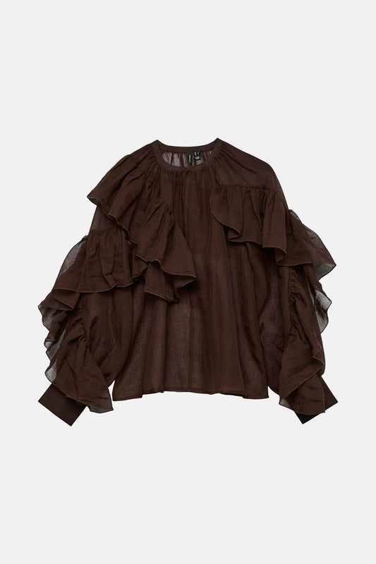 Lange Mouwen Blouse - Bruin