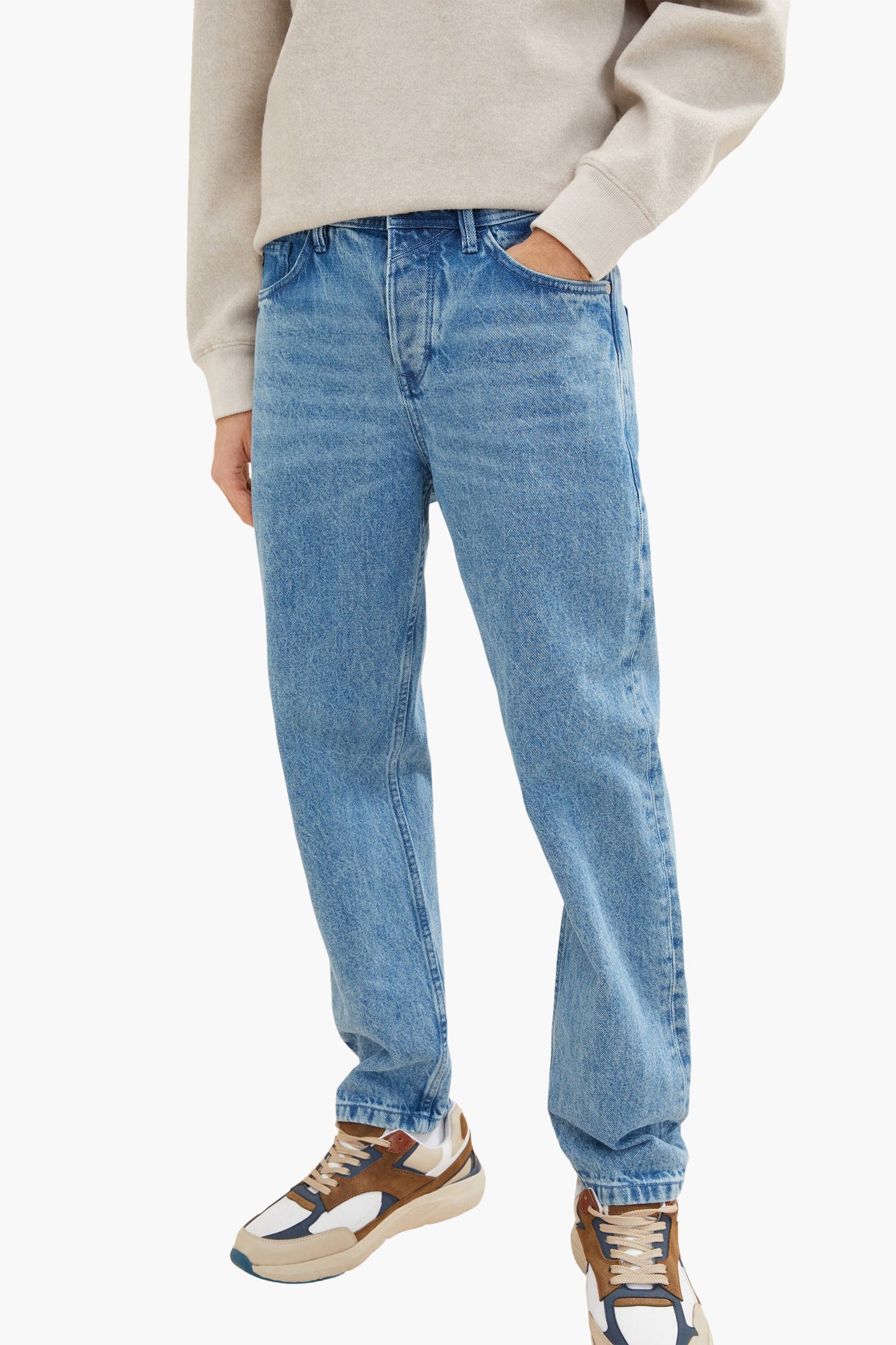 Lichtblauwe denim rechte jeans