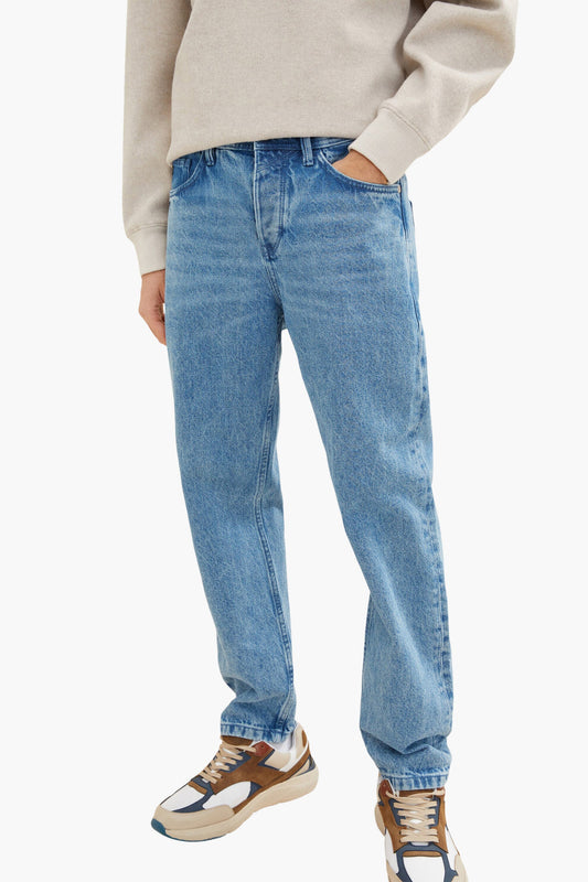 Lichtblauwe denim rechte jeans